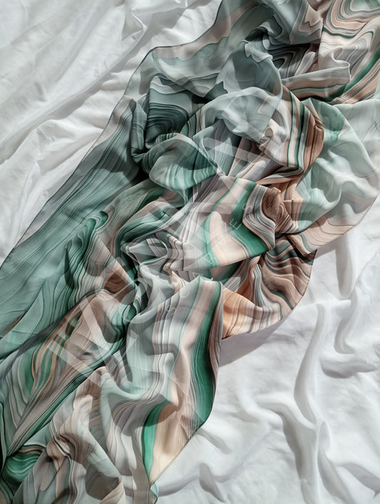 Crêpe de soie imprimé  - EARTH™