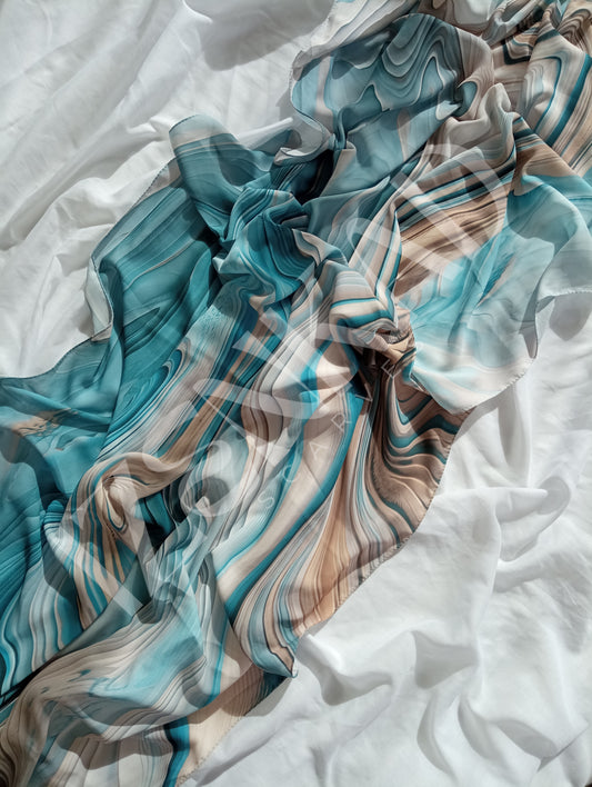 Crêpe de soie imprimé  - EARTH™